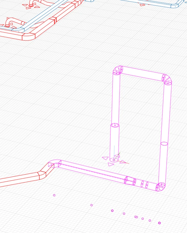 Выделенный маршрут вентиляционной системы в Renga для аэродинамического экспорта